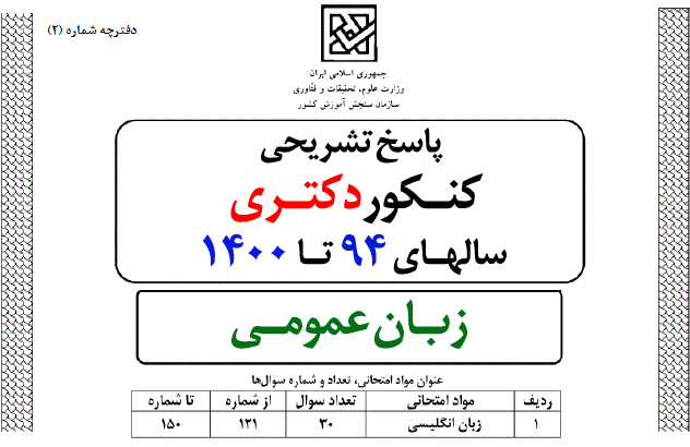 پاسخ-تشریحی-زبان-دکتری 94 تا 1400 استاد-نیک-پور